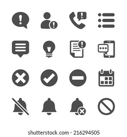 notification and information icon set, vector eps10.