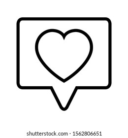 Notification like icon design. Like notification social media icon in modern outline style design. Vector illustration.