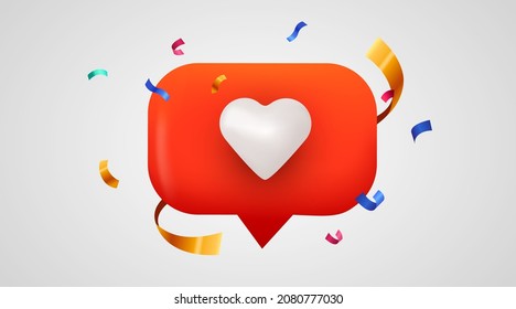 Notification like icon. Like icon heart. Social Media. Vector illustration