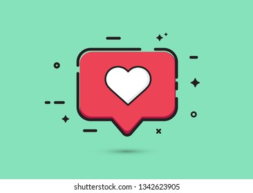 Notification Like icon. Social network app icon. Flat design. Vector illustration