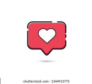 Notification Like icon. Social network app icon. Vector illustration