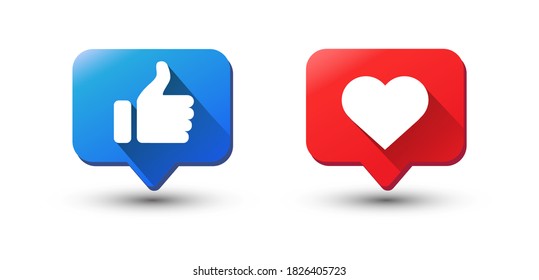 Notification Like icon. Social network app icon. Vector illustration 