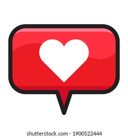 Notification Like icon. Social network app icon. Vector illustration