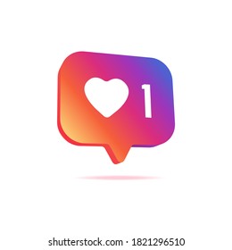 Notification Like or Love icon. Social network app icon.