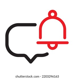 Notification line icon. Bell or alarm Social Media element Vector illustration