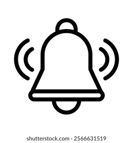 notification line icon illustration vector graphic. Simple element illustration vector graphic, suitable for app, websites, and presentations isolated on white background