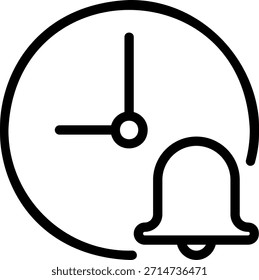 Vector de ilustración de icono de línea de notificación