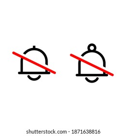 Notification line icon vector, material design, Social Media element, User Interface sign, EPS, UI, Image, Illustration. New message. Bell line icons with the different status. - Vector perfect