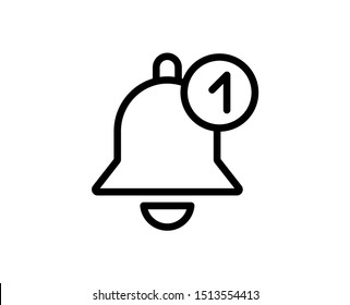 Notification line icon. Vector symbol in trendy flat style on white background. Bell sing for design.