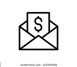 Notification line icon. Vector symbol in trendy flat style on white background. Mail sing for design.