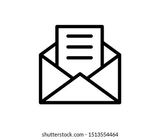 Notification line icon. Vector symbol in trendy flat style on white background. Mail sing for design.