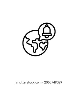 Notification Line Icon, Vector Template