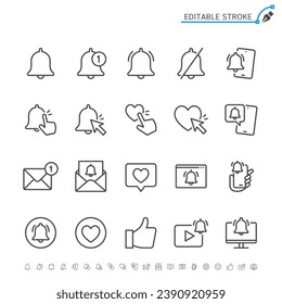 Notification line icons. Editable stroke. Pixel perfect.