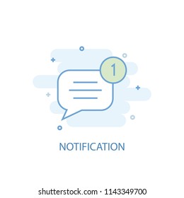 notification line trendy icon. Simple line, colored illustration. notification symbol flat design from Message set. Can be used for UI/UX