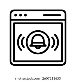Notification Line Vector Illustration On White Background.