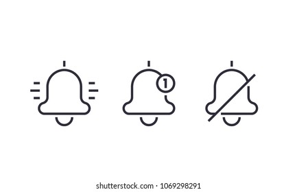 Notification linear icons on white