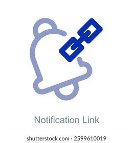 Notification Link and message icon concept