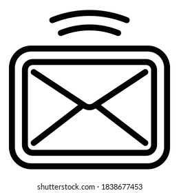 Benachrichtigungsmail-Anfragesymbol Rahmenbenachrichtigung per E-Mail, Vektorsymbol für Webdesign einzeln auf weißem Hintergrund