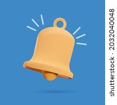 Notification message bell icon alert and alarm icon. 3d vector illustration. 3D vector bell free to edit. Application message notification. New email symbol. Income newsletter signal with sound, UI