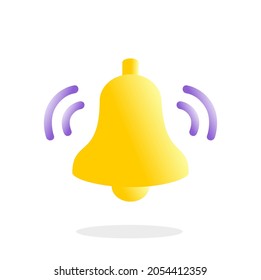 Notification message bell icon alert and alarm icon. 3d vector illustration.