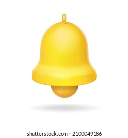 Notification message bell icon alert, 3d alarm sign. Vector alert symbol illustration.