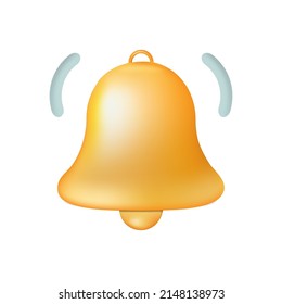 Notification message bell icon alert and alarm icon. 3d vector illustration.