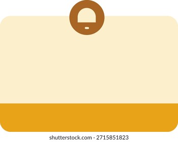 Notification message box with bell icon and yellow bar
