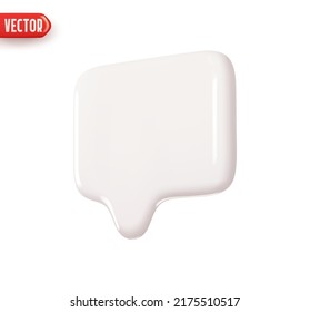 Notification message dialog. Realistic 3d design In plastic cartoon style. Icon isolated on white background. Vector illustration
