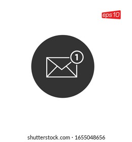 Diseño de logotipo de icono de mensaje de notificación o correo electrónico