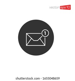 Diseño de logotipo de icono de mensaje de notificación o correo electrónico
