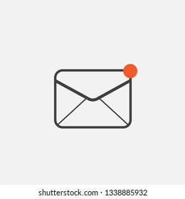 Notification message or email icon - minimal icon vector