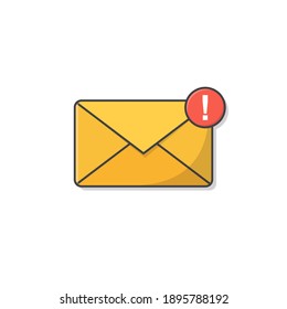 Notification Message Or Email Vector Icon Illustration. Mail Envelope Notification Flat Icon