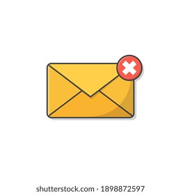 Notification Message Or Email Vector Icon Illustration. Mail Envelope Notification Flat Icon