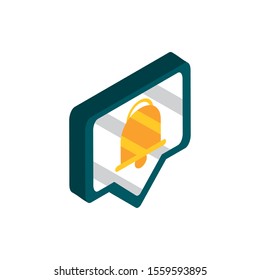 notification message social media isometric icon vector illustration