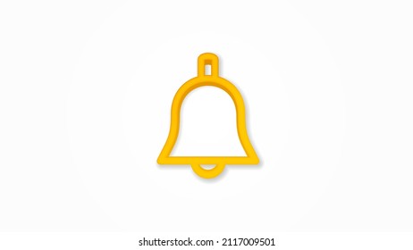 Notification , message, subscribe bell ringer realistic icon. 3d vector illustration. Isolated line color pictogram. Transparent shadows