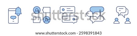notification, messages, chat, chatting. Chat Icon vector illustration. Line Duotone style. Editable stroke.