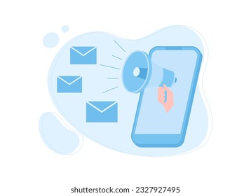Notification messages trending concept flat illustration