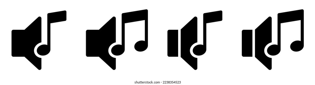 Notification music note icon, vector illustration
