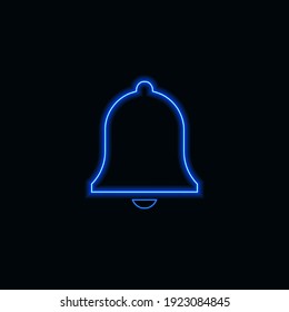 Notification neon blue icon suitable for website and UI material, mobile application social media. vector illustration
