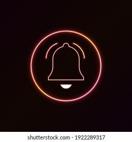 Icono de neón de notificación para el sitio web y material de interfaz de usuario. ilustración vectorial