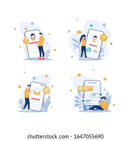Notification of a new email on mobile phone or smartphone. Mail icon,Email and small individuals