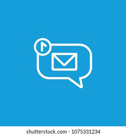 Notification of new message line icon. Email, sms, speech bubble. Communication concept. Can be used for topics like mail, chatting, mobile app.