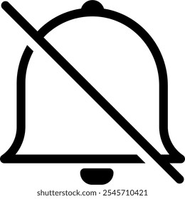 Notification Off Button Sign, Vector Icon