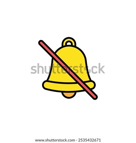 Notification off colored vector icon on white background