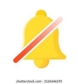 Aviso desactivado. Sonido de alerta amarillo plano con línea diagonal roja, sobre fondo blanco