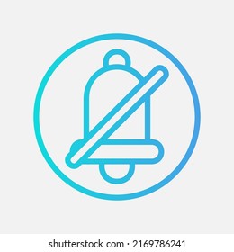 Notification off icon in gradient style about user interface, use for website mobile app presentation