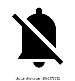 Notification off icon isolated vector illustration. High quality black style vector icon