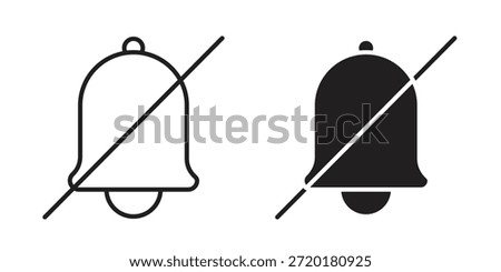 Notification off icon in line design. Simple icon vector