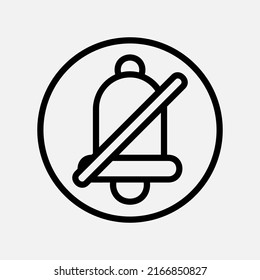 Notification off icon in line style about user interface, use for website mobile app presentation
