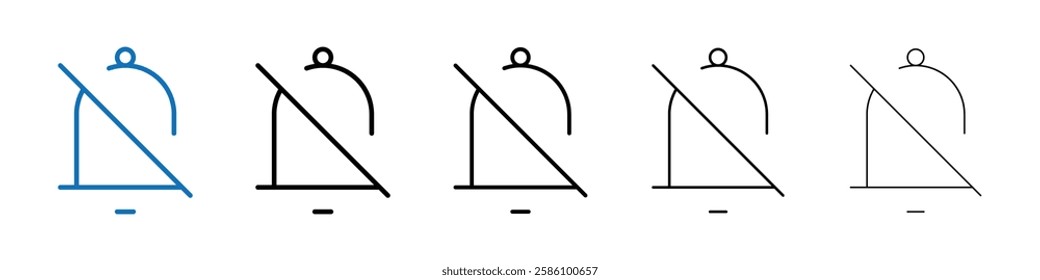 Notification off icon Outline vector logo for web ui
